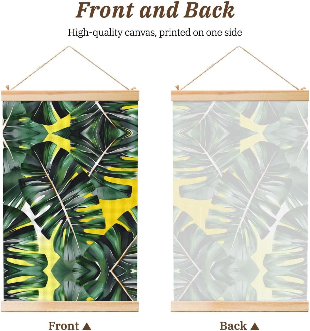 Tropical Banana Palm Leaves Print Poster Hanger,Hanging Poster, Poster Frame,Wood Poster Hanger, For Wall Hanging