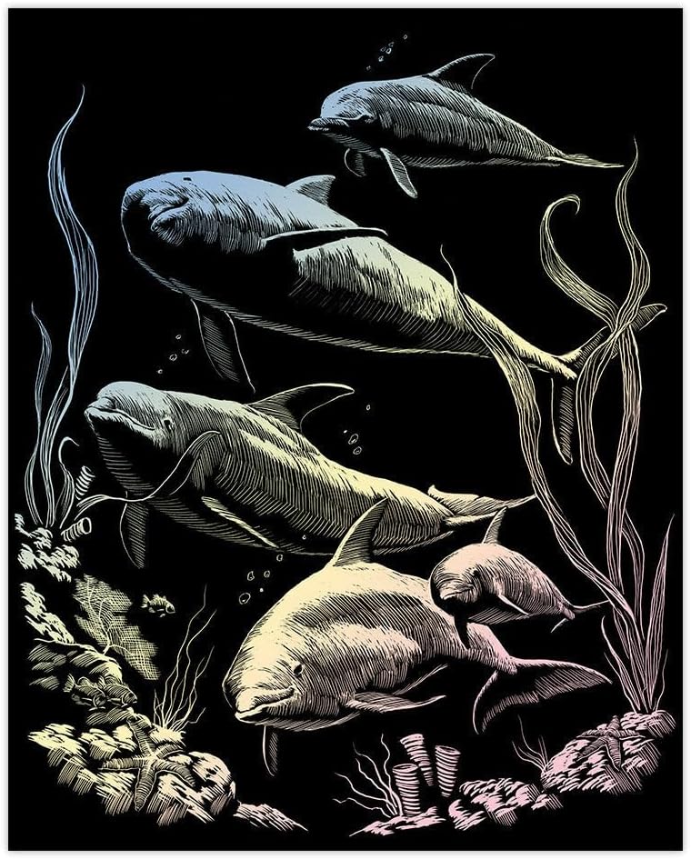 Royal Brush Manufacturing FOIL ENGRAVING ART DOLPHINPOD, us:one size, Dolphin Pod