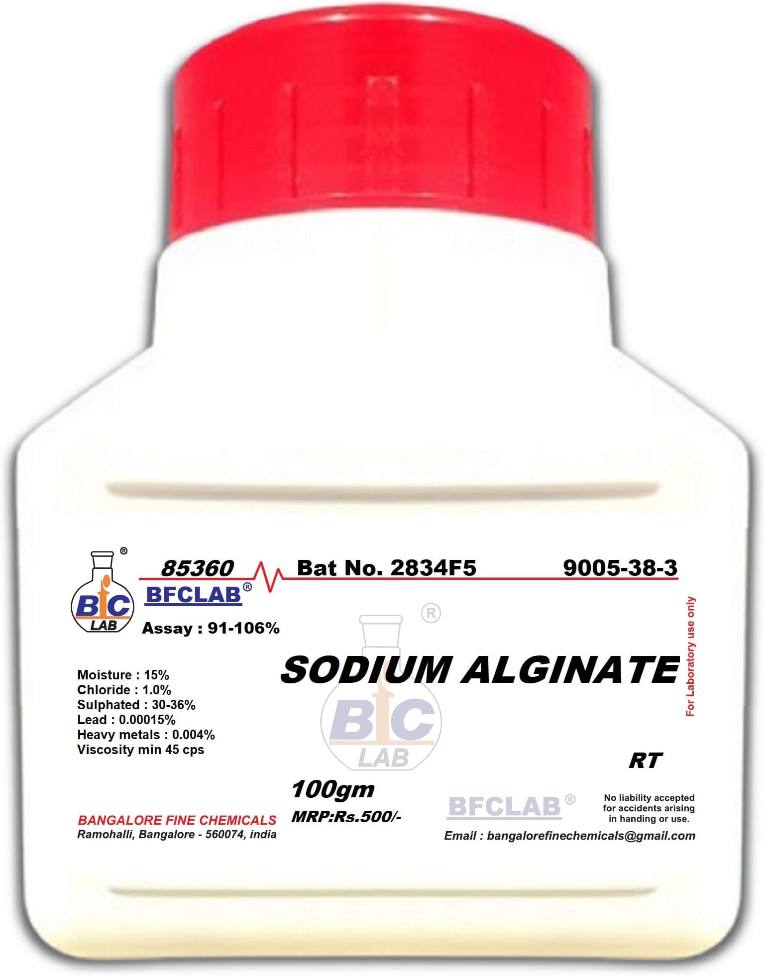 BFC SODIUM ALGINATE LR - 100gm CAS No.9005-38-3