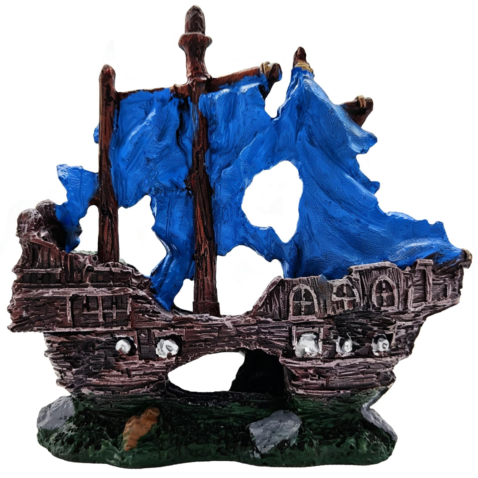 Sunken Ship Aquarium Decoration - Fish & Shrimp Hideaway -4