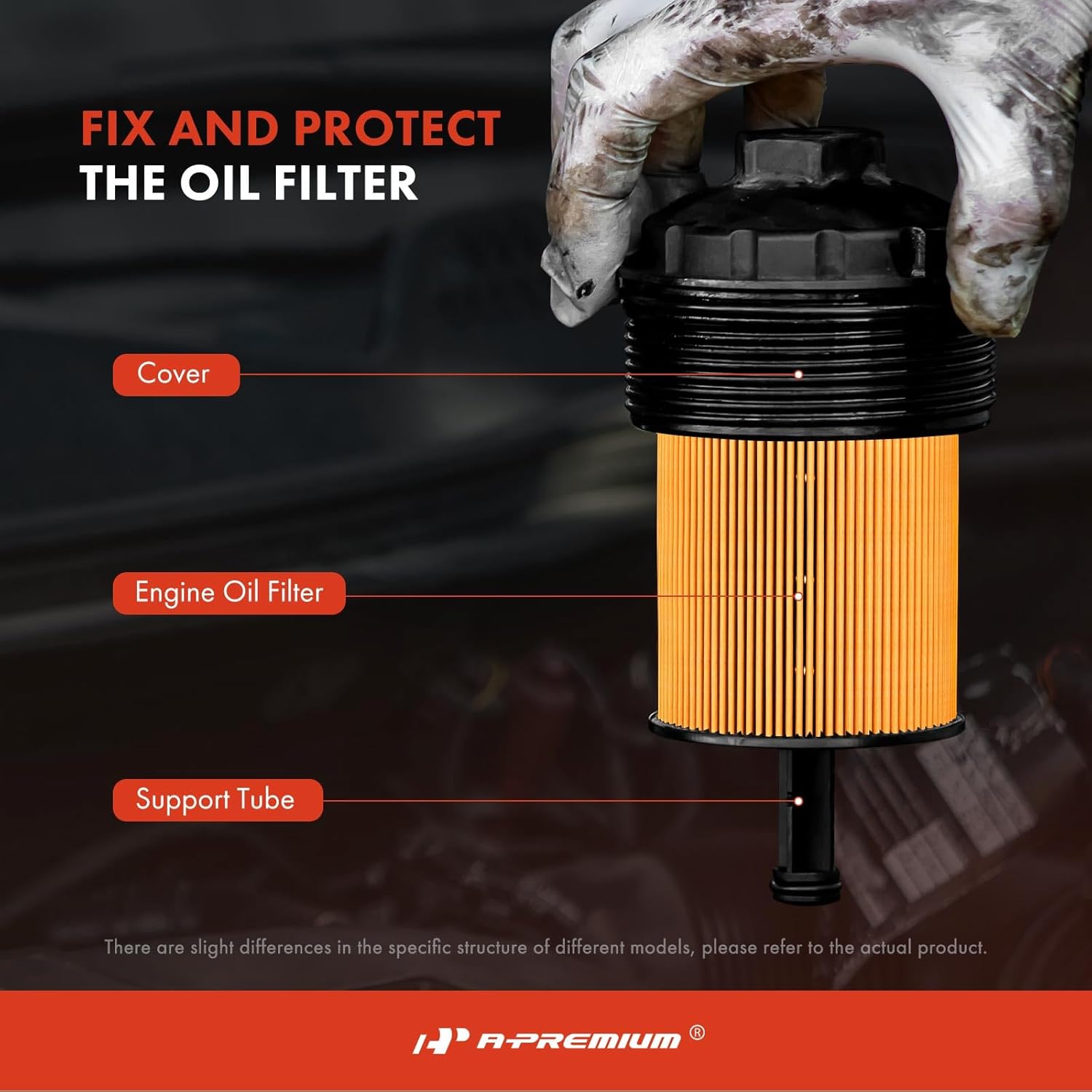 A-Premium Engine Oil Filter Housing Cap Cover Compatible with Volkswagen Jetta 2005-2018, Passat 2012-2018, Golf 2010-2014, Beetle 2006-2010 2012-2019, Rabbit 2006-2009 & Audi RS3, TT RS Quattro, 2.5L