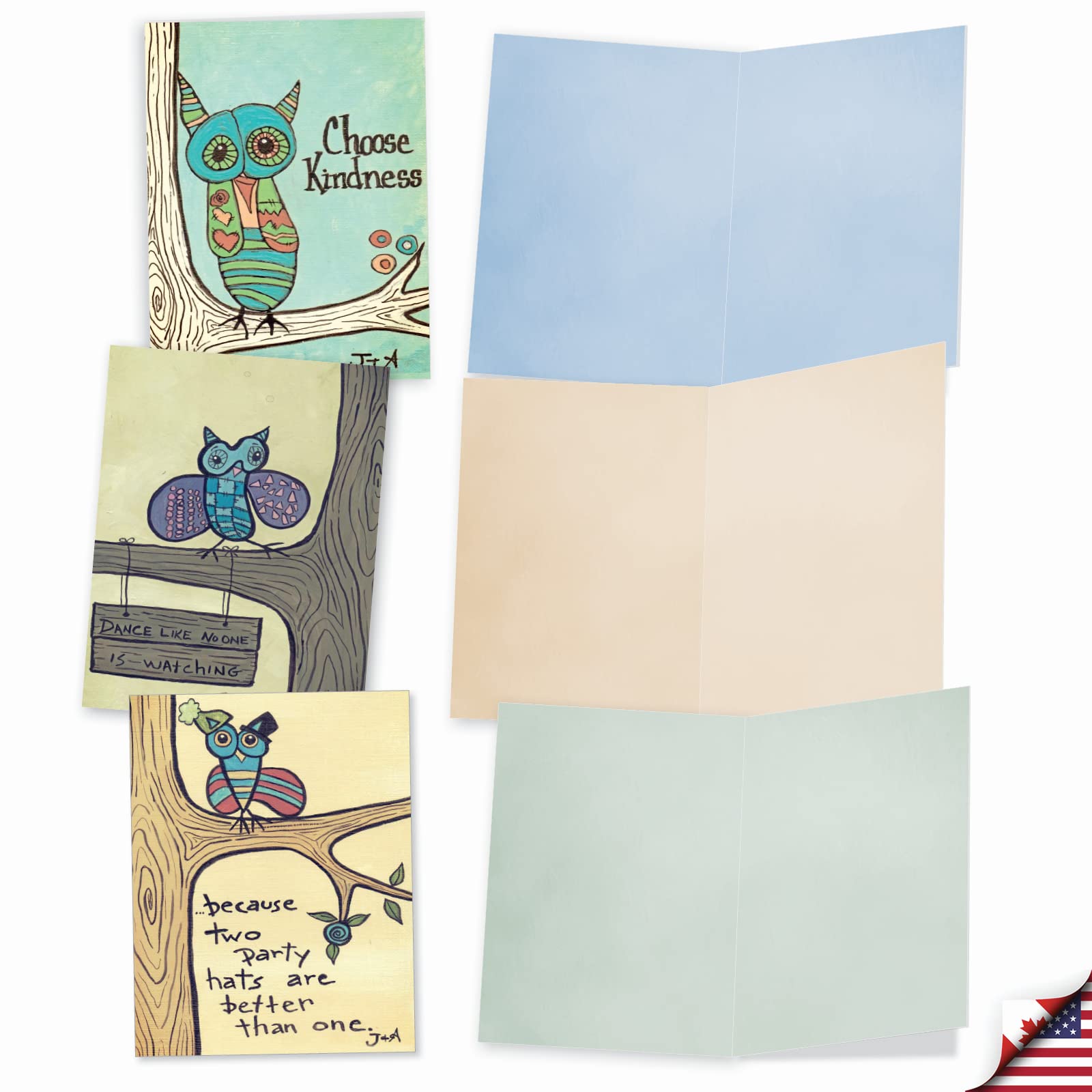 Life is an Hoot All-used Joke Paper Card 10 Matching Blank Note Cards (M6630OCB)