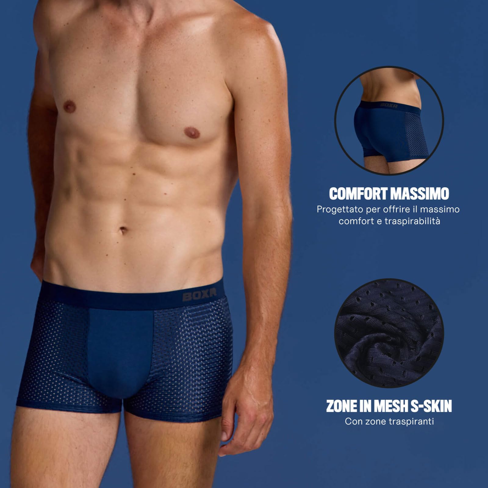 BOXR Underwear Boxer in bambù – Set di 4 – Morbido come seta e traspirante (S-3XL)