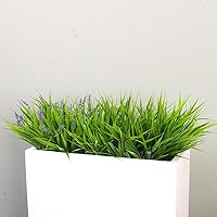 Vista 6 de alyptus Flores artificiales para exteriores, 24 paquetes de plantas de hierba de mono falsas para exteriores, flores moradas de plástico