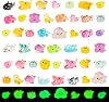 FEXIA 100PCS Glow in The Dark Mini Resin Animals 20 Cute Styles Tiny Figurines Colorful Ducks, Frogs, Turtles, Fishfor Fairy Garden, Dollhouse, Aquarium, DIY Crafts, Micro Landscape Party Decoration