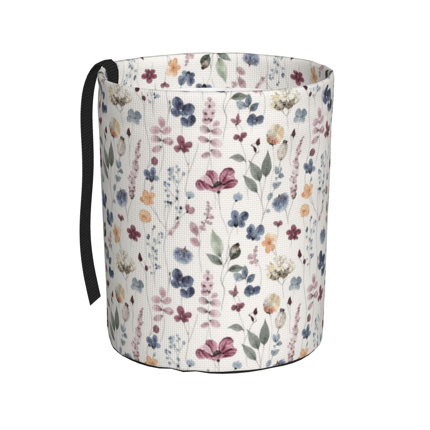 Watercolor Floral Botanical Car Trash Can 7x5.9 in,Hanging Garbage Bin Reusable Auto Waste Container Leak Resistant Storage Bag for SUV Truck Rv Seat Back Console Door Organizer