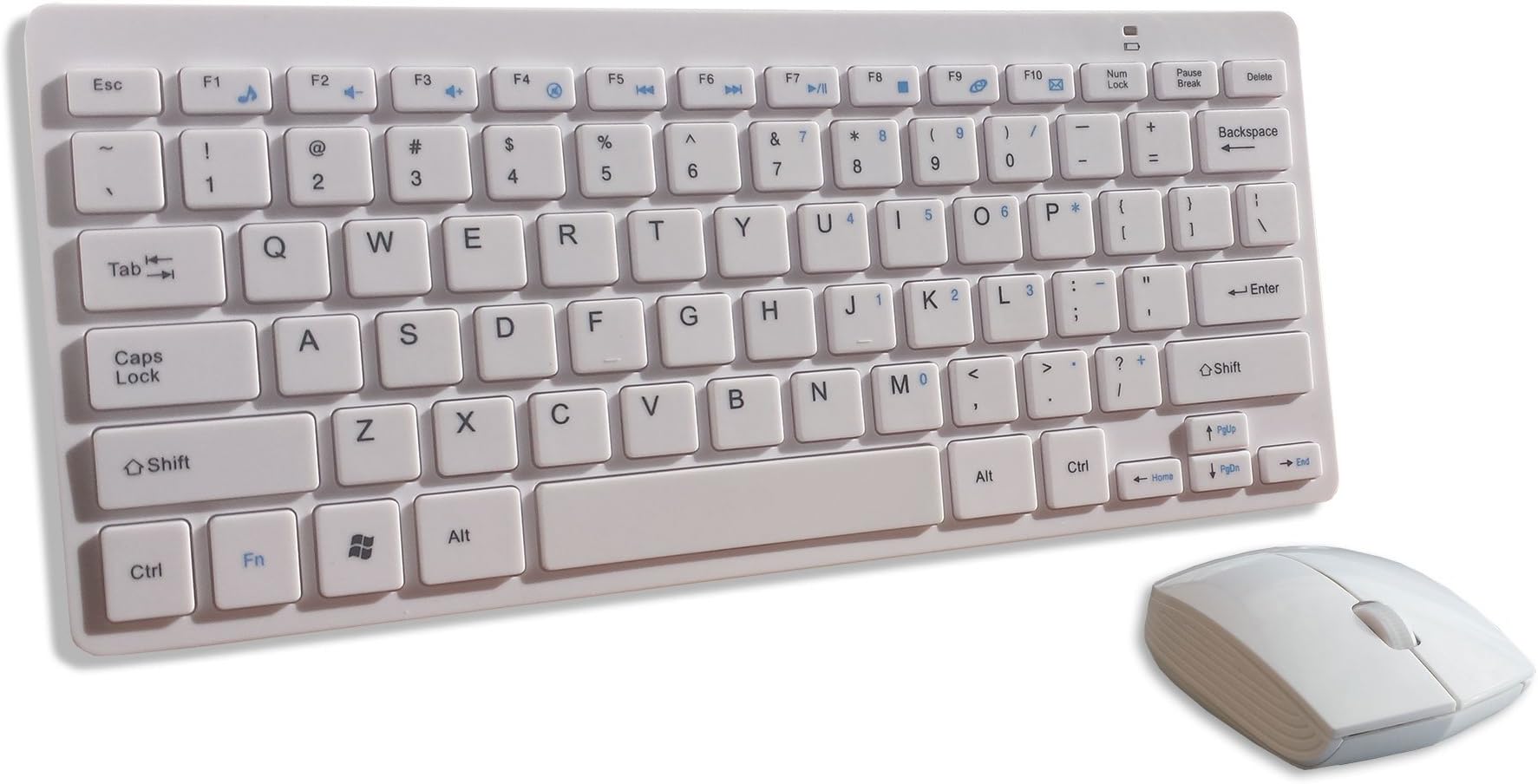 White Wireless Mini Keyboard & Mouse for SMART TV Samsung UE40H6670 & UE50F6400 & UE48H5500 & UE50H5500