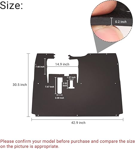 Miniatura 5 de 10L0L Tapete de revestimiento de piso para carrito de golf, cobertura completa para Yamaha G29 Drive, alfombrilla de repuesto de goma resistente