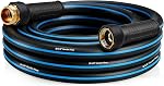 Caoutchouc lourd de jardin 5/8" x 50FT, Tuyau d'eau non extensible avec robinet de 3/4" pour pelouse et lave- voiture