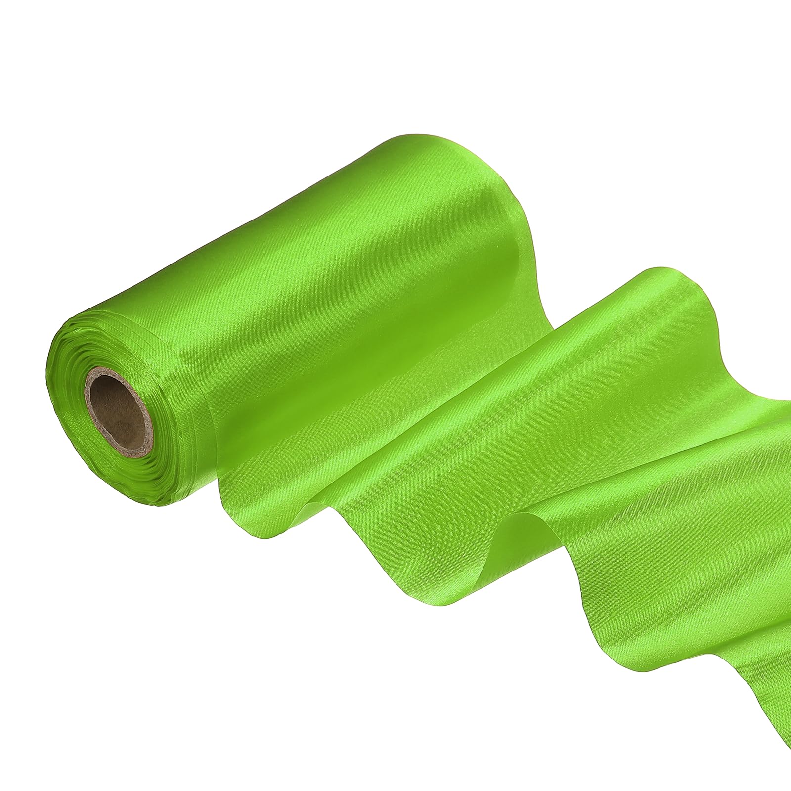 Ruban satin large 15cm vert néon de 20 mètres en polyester pour décoration