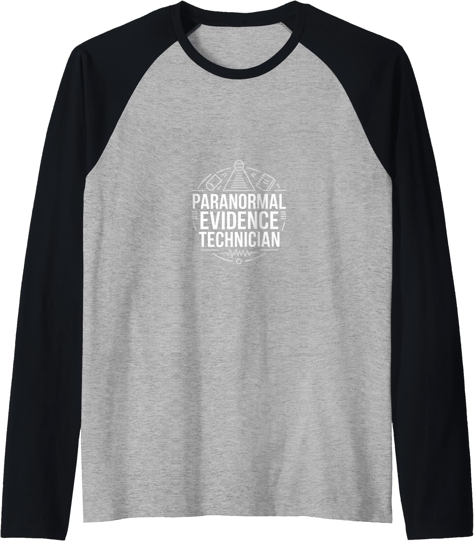 Paranormal Evidence Technician Ghost Hunter Raglan Baseball Tee
