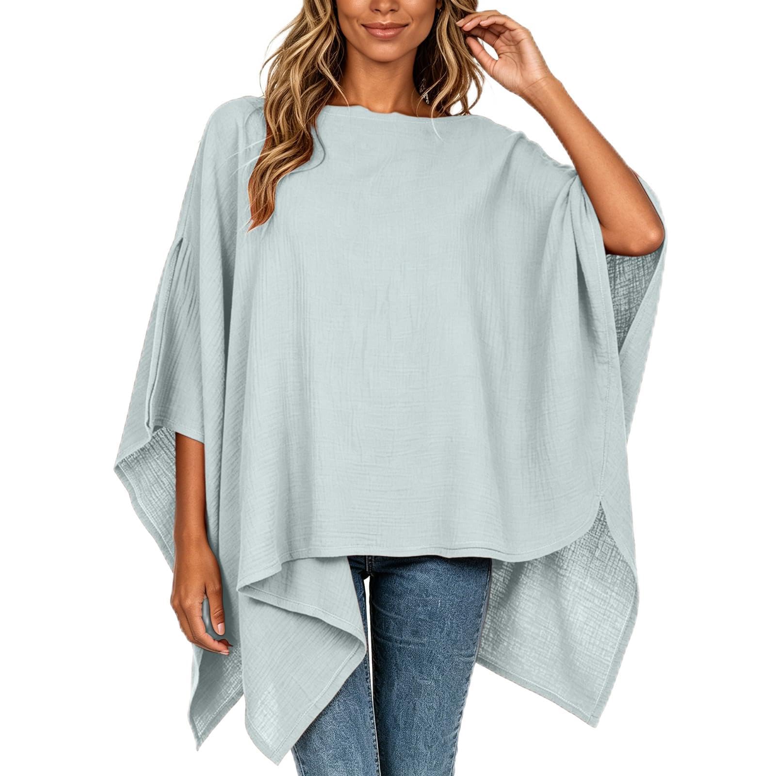 Women's Multi-Use Nursing Cover - Cotton Muslin Breastfeeding Shawl, Breathable Privacy, Carseat Canopy (Grey, One Size)