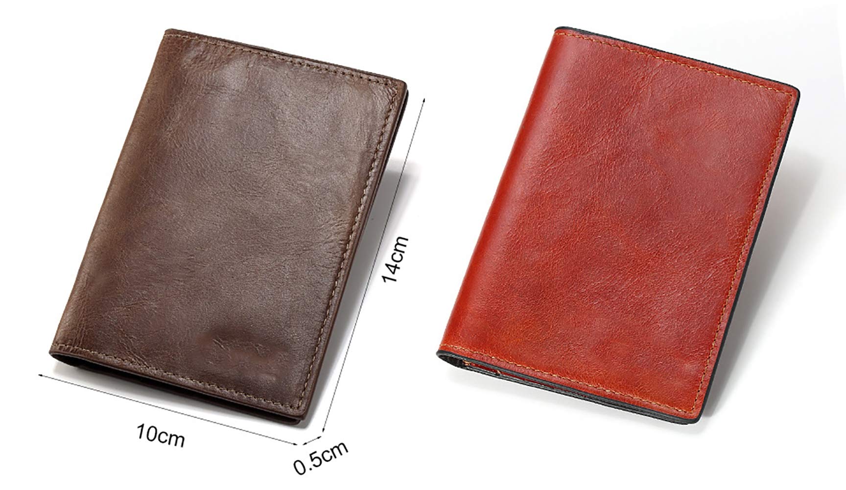C- Titolare della Carta in Pelle, Portafoglio - Portafoglio da Viaggio/Porta passaporto Portafoglio/Protezione passaporto/Confezione Regalo per Uomo e Donna,Rosso