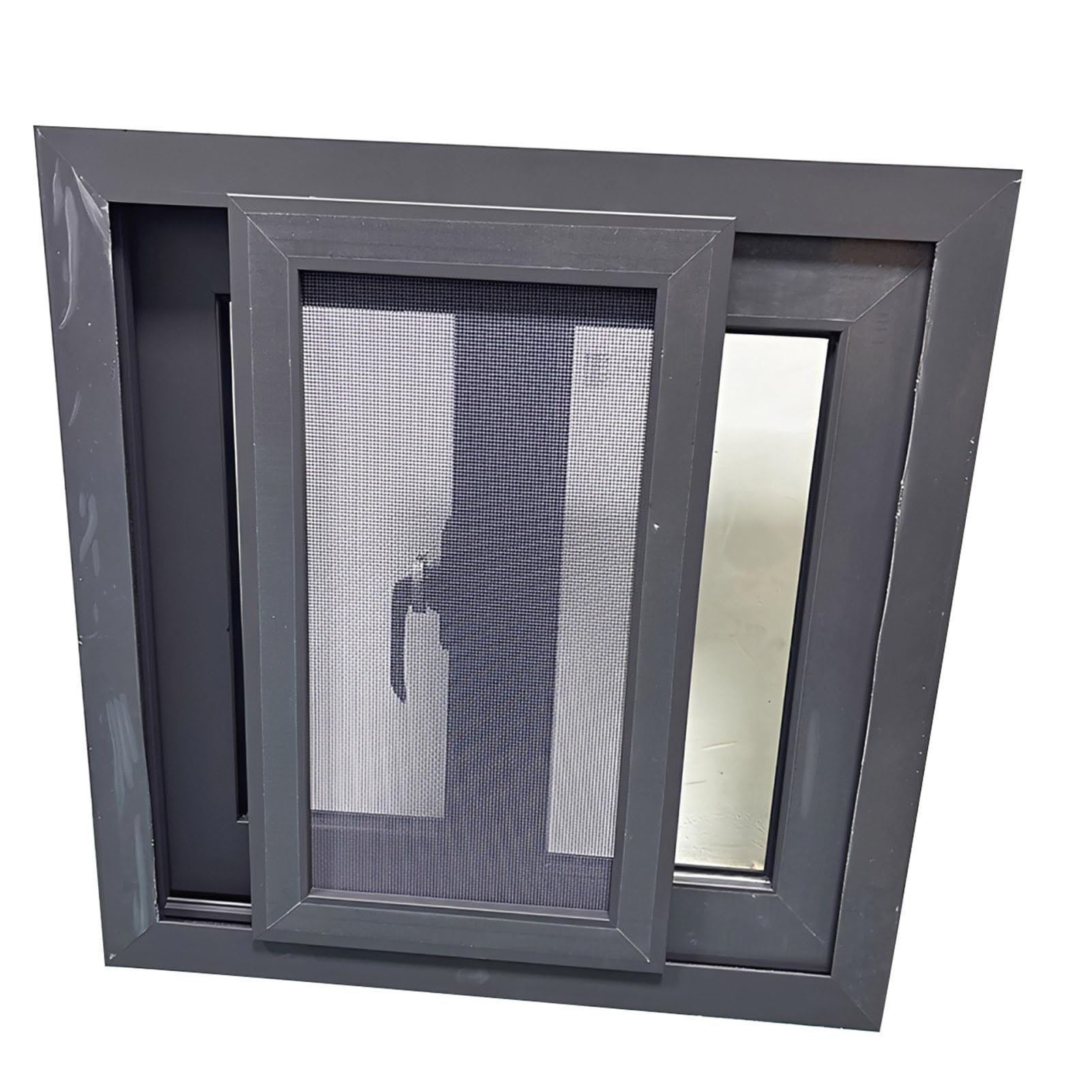 Ventana corredera pequeña de aluminio 35x50 cm con mosquitera para sótano y cobertizo