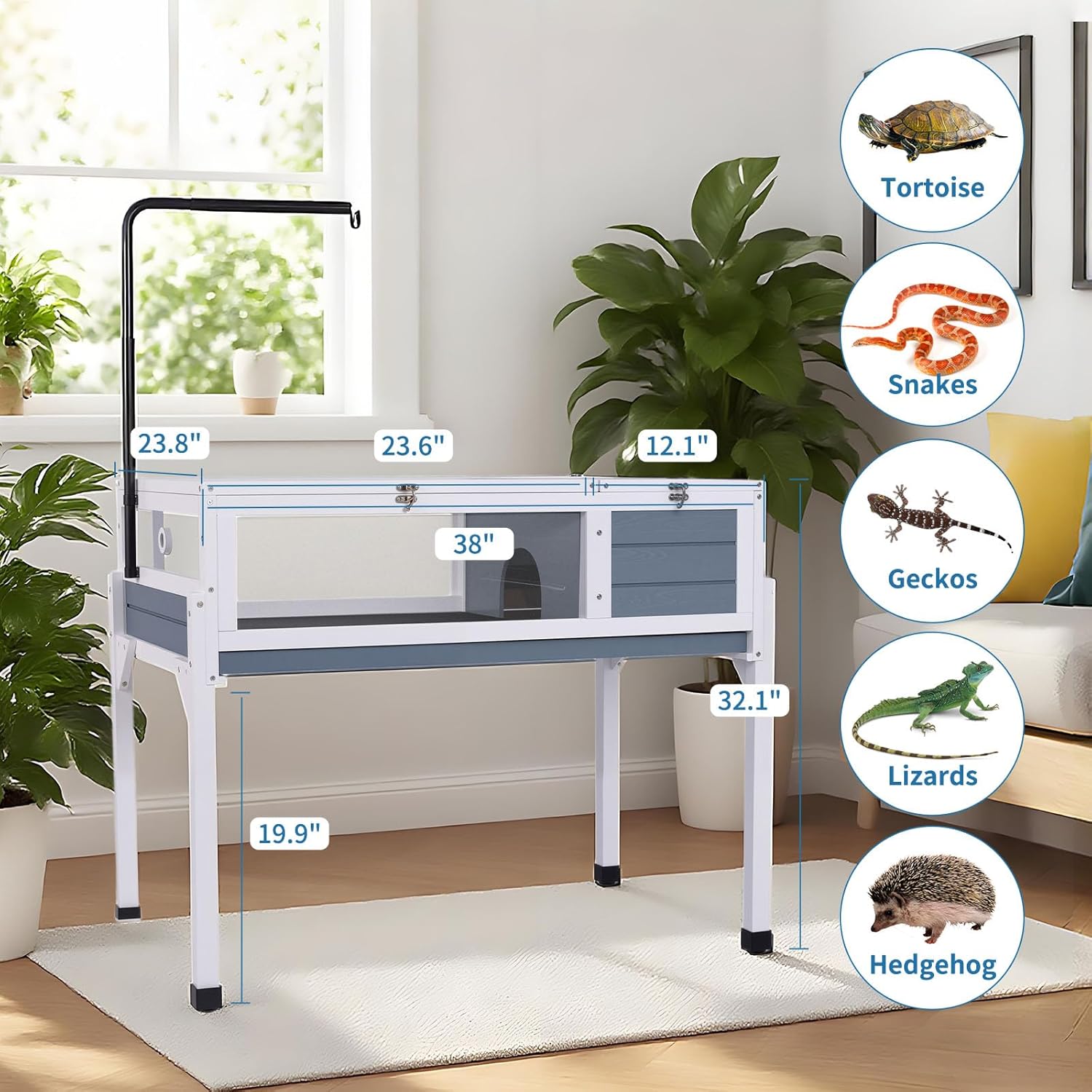 Tortoise Habitat Enclosure House Turtle Cage Indoor Reptile for Small Animals Lizards