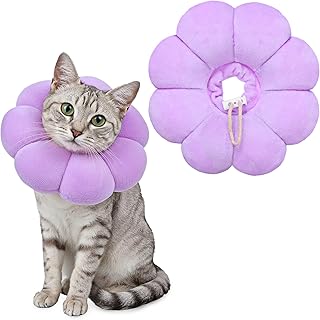 Cat Cone Collar Comfy Flower Style Elizabeth Collar Soft Waterproof Cat Recovery Collars Stop