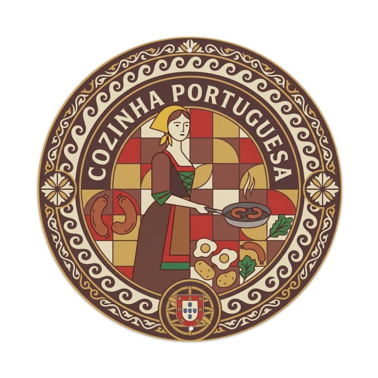 Culinary Travel Portuguese Cuisine Alheira Metal Tin Sign