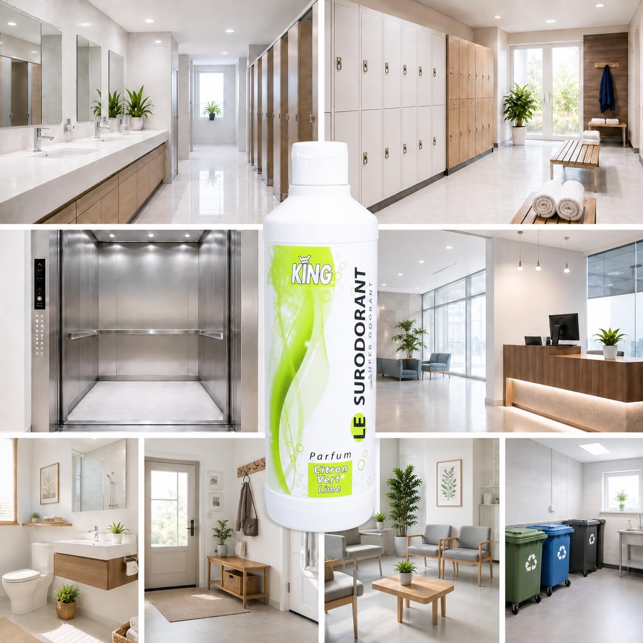 Surodorant Citron Vert 500 ML | Concentré – pur ou dilué – sans rinçage – odeur rémanente plusieurs heures – WC sanitaires poubelles espaces collectifs
