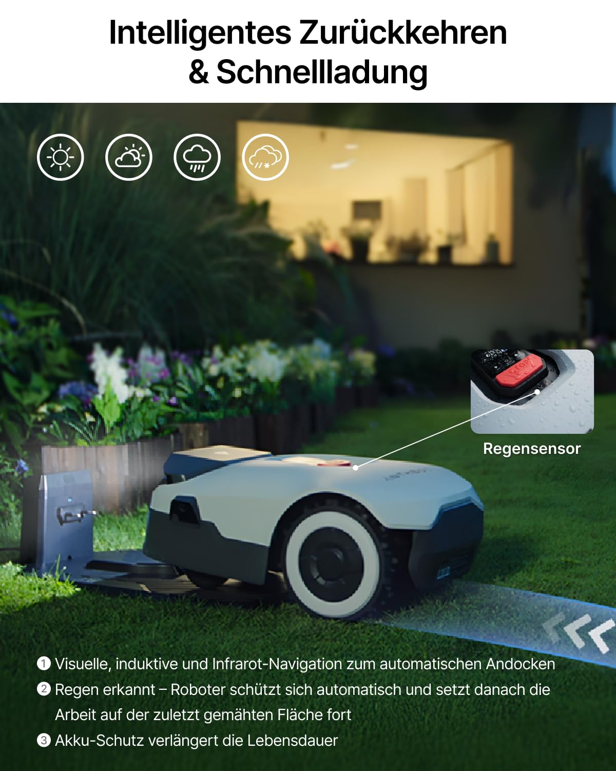 ANTHBOT Genie 600E Mähroboter ohne Begrenzungskabel, 600-900 m² | RTK + 4K KI-Vision, Automatische Kartierung, App & 4G Steuerung, Multi-Zonen, 45% Steigung, Hinderniserkennung
