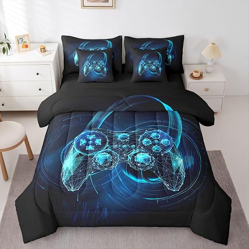 Erosebridal Kids Gaming Queen Comforter Set 7 Pieces, Modern Video Games