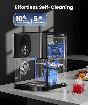 COWSAR Nugget Countertop Ice Maker, 44lbs/24H Pellet Ice Machine Dispenser