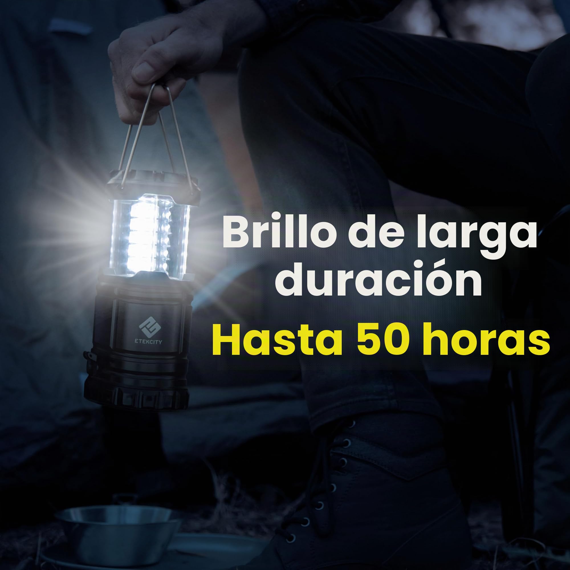 Etekcity Linterna de camping LED alimentada por pilas para cortes de energía, luz de emergencia para suministros de huracán, kits de supervivencia, lámpara operada, accesorios esenciales de equipo de