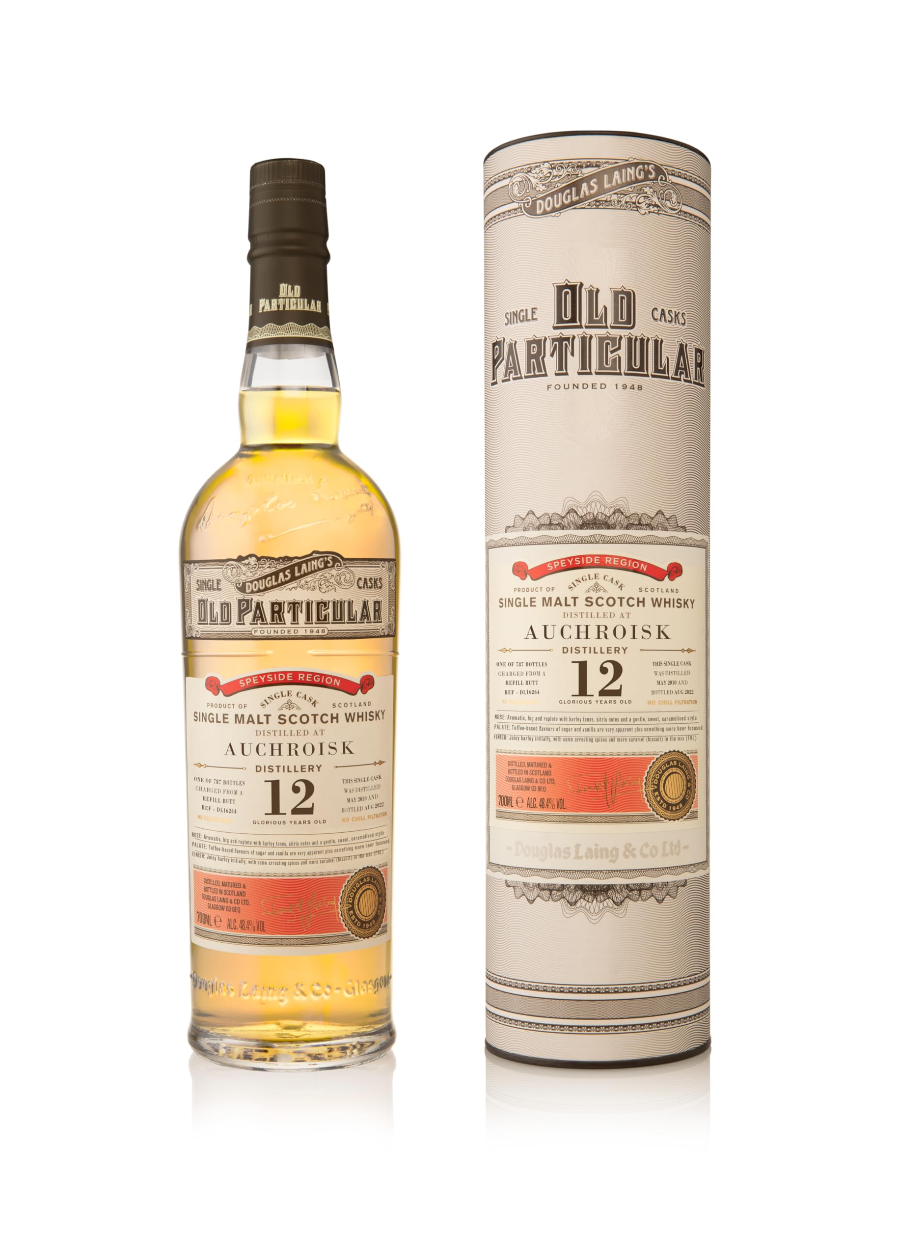 OLD PARTICULAR, AUCHROISK, 2010, 12 YEARS OLD, 70CL, 48.4% ALC./VOL.