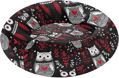 Nordic Scandinavian Style Owl Valentines Donut Cuddler Pet Dog Bed fluffier Cat Pillow Bed for Extra Small Size Pets Sleeping Camas para mascotas