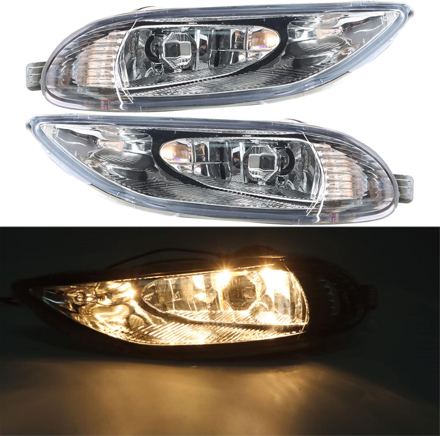 Silscvtt Fog Lights Assembly Replacement for 2005-2008 Corolla with Bulbs + Bezel Front Driving Fog Light Left+Right Side (Passenger & Driver Side)