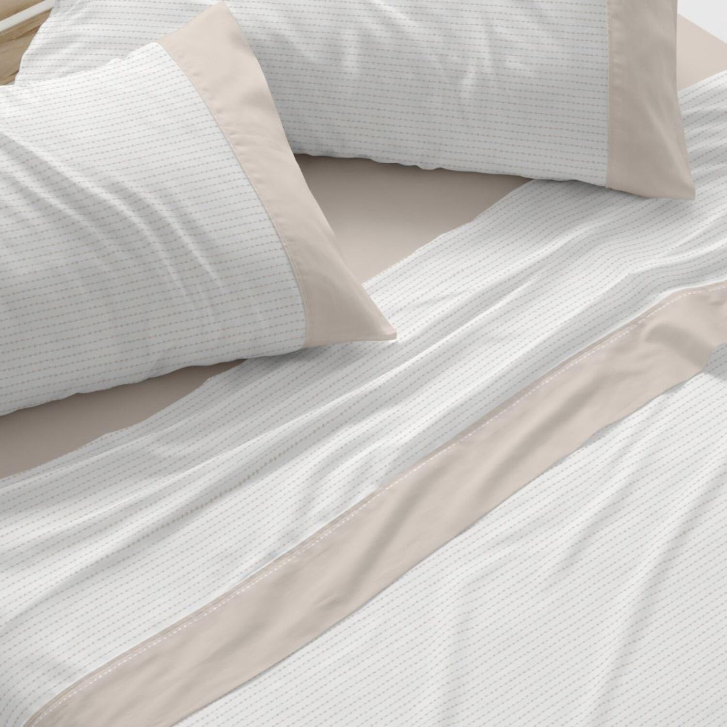 Burrito Blanco | Juego de sábanas | Cama de 135cm. (+Medidas Disponibles) | Diseño 550 | Color Arena (135x190/200cm.)