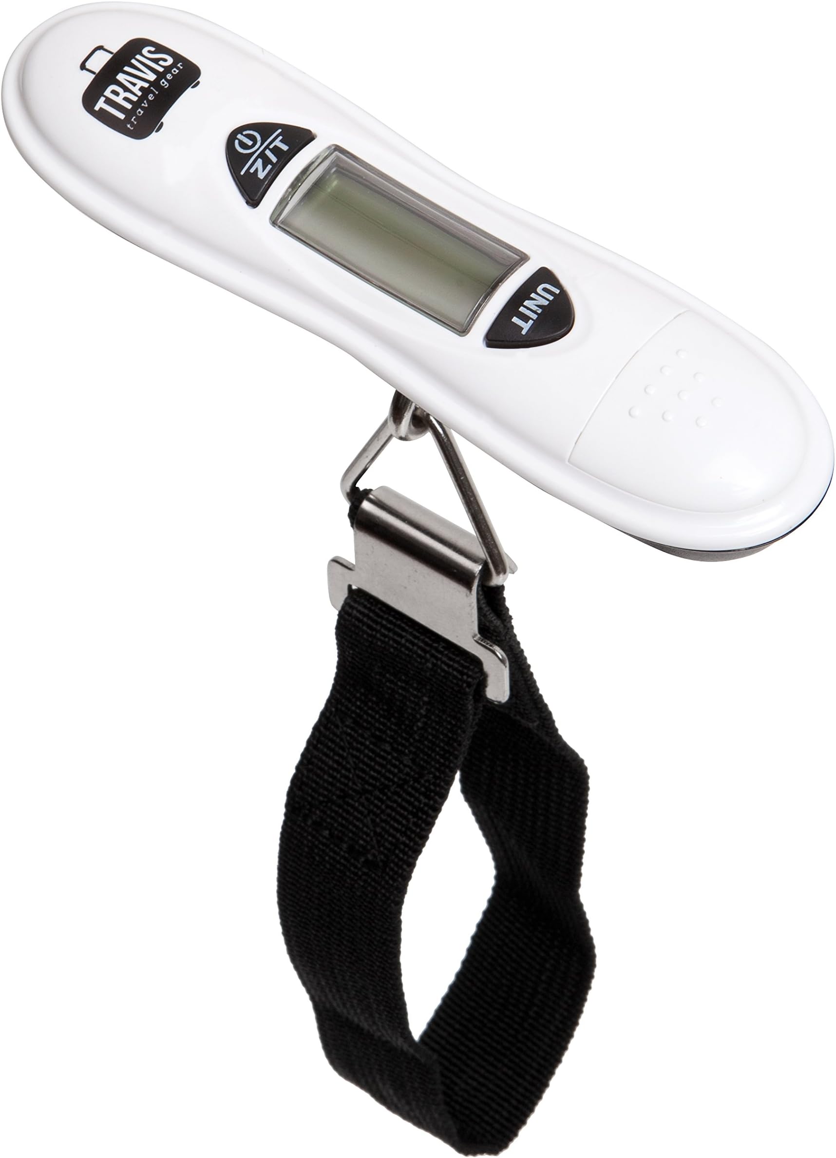 Travis Travel Digital Luggage Scale with Ergonomic and Portable Design, white