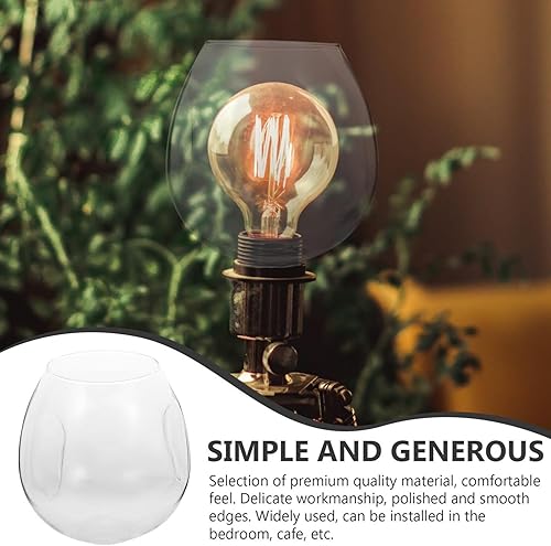 Miniatura 5 de Housoutil Pantalla de cristal transparente, pantalla de cubierta de luz, cubierta de lámpara de globo de burbujas, reemplazo de globo de lámpara de