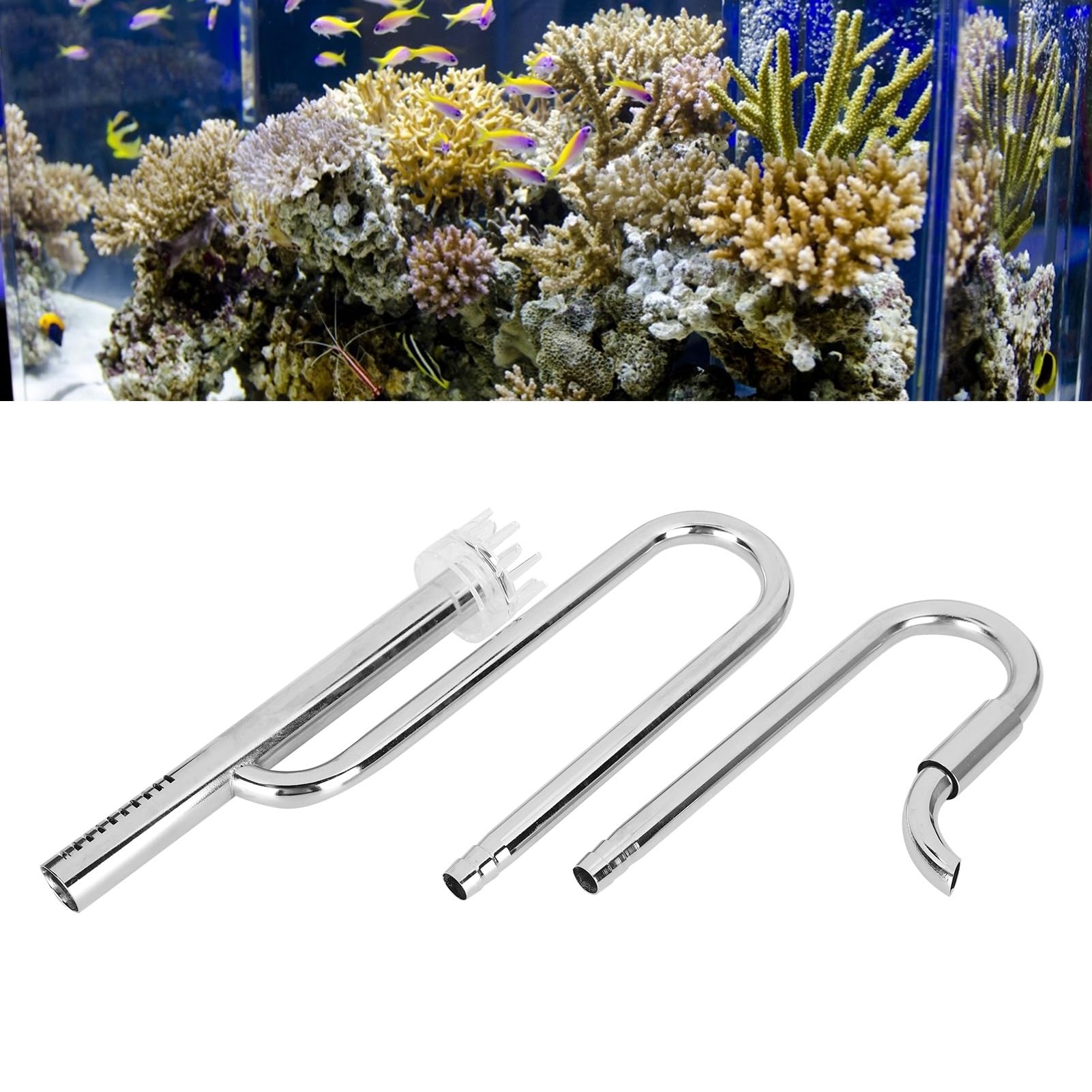 Fdit Tubo de espumado de película de Aceite de Acuario Tubo de Entrada de Tanque de Peces de Acero Inoxidable Tubo de Salida de Entrada de Aceite de Acuario Filtro de espumado de película(16)