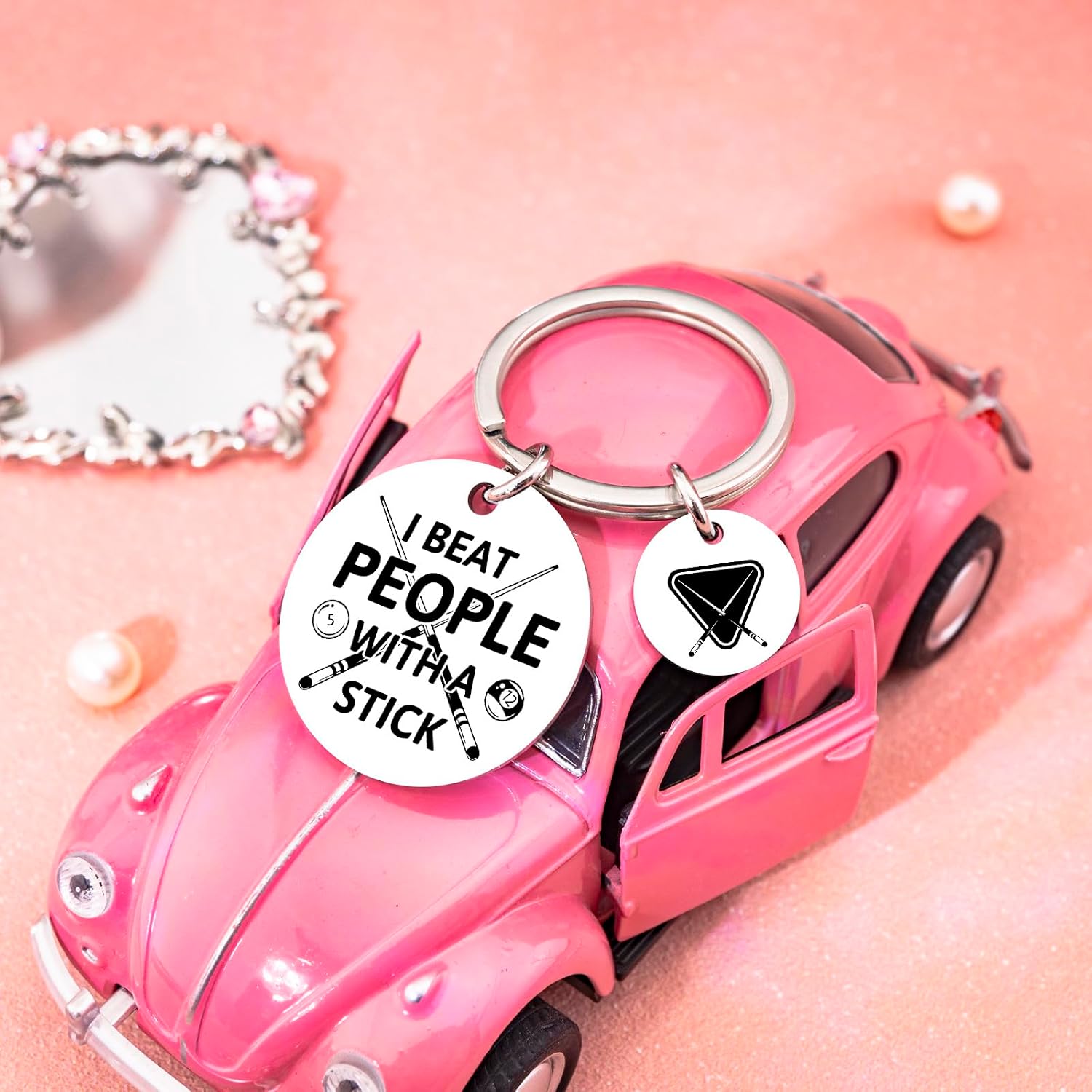 Billiards Gifts for Men Women Pool Player Keychain Billiards Keychain for Billiard Lovers Pool Ball Accessories for Bag Purse Charms Billiard Themed Gifts