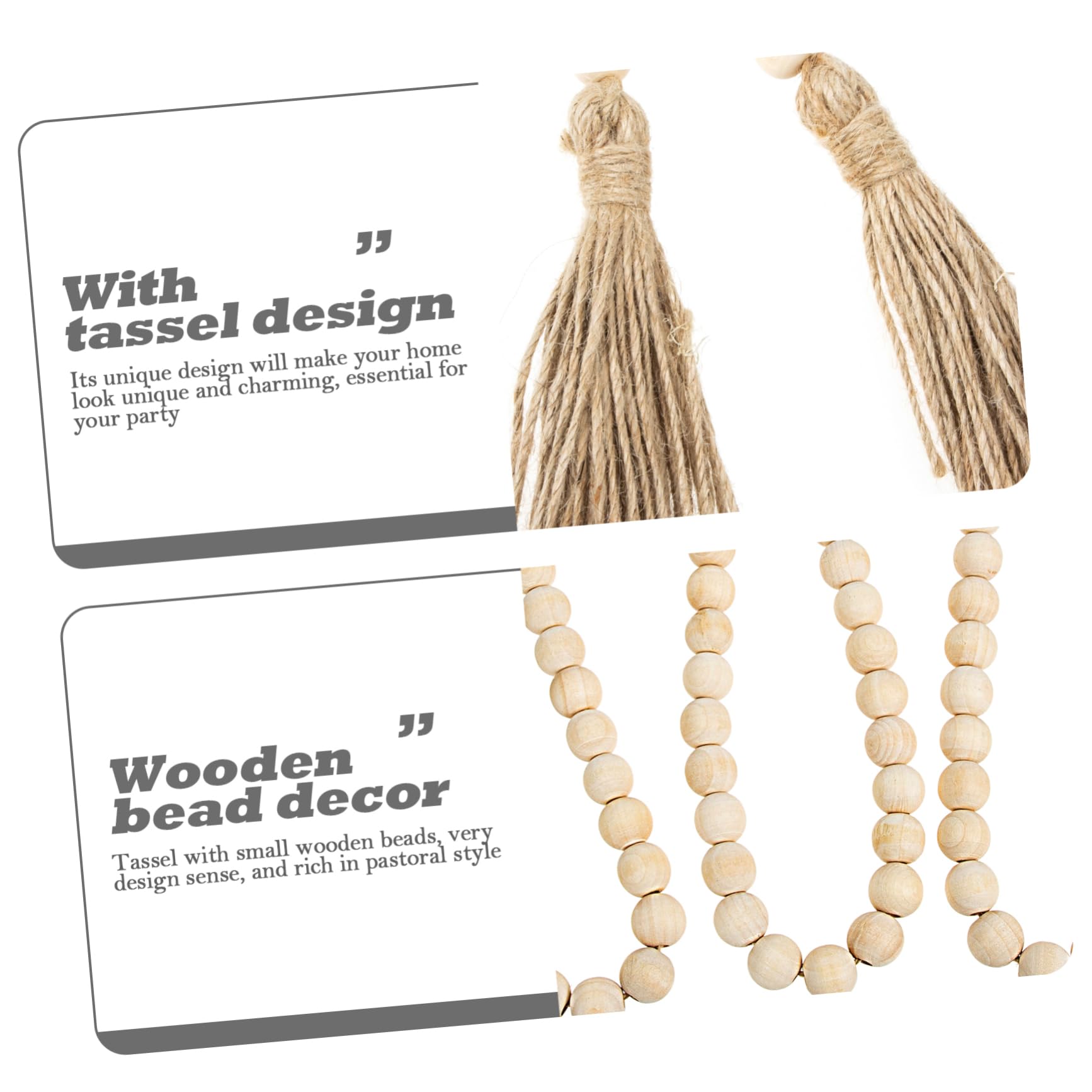 4 Stück Garn Quasten Rattan Perlen Tür gefälscht rustikale khimar Hijab fensterpolster wohnaccessoires simpe hochzeitsdeko Outdoor-Szenendekor Quaste Anhänger Hanfseil Khaki