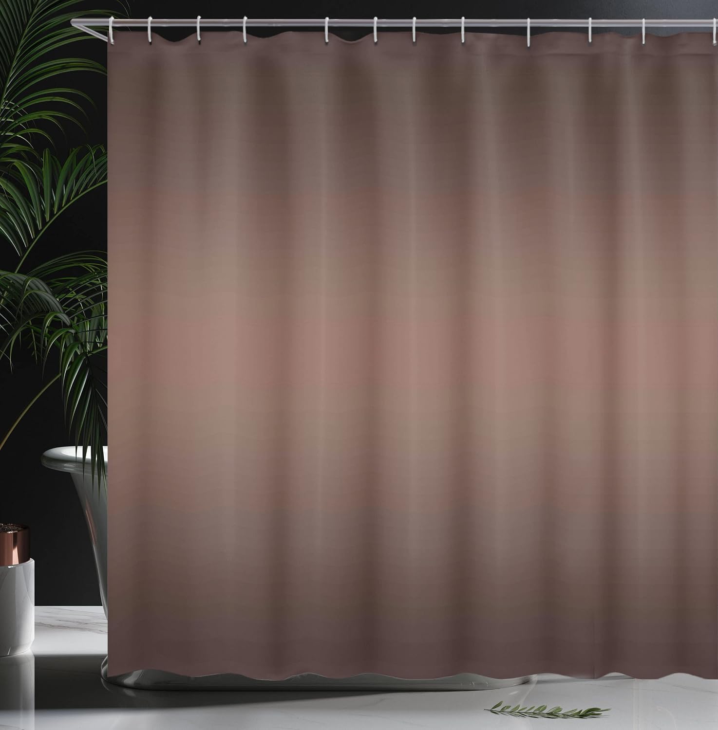Ambesonne Ombre Shower Curtain, Dark Chocolate Healty Foods Dark Brown Color Inspired Ombre Design Digital Print Artwork Image, Cloth Fabric Bathroom Decor Set with Hooks, 69" W x 70" L, Dark Brown