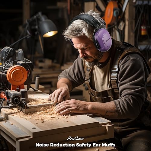 Miniatura 7 de ProCase Orejeras de seguridad con reducción de ruido, orejeras de protección auditiva, NRR de 28 dB, audífonos de protección de sonido para disparo,