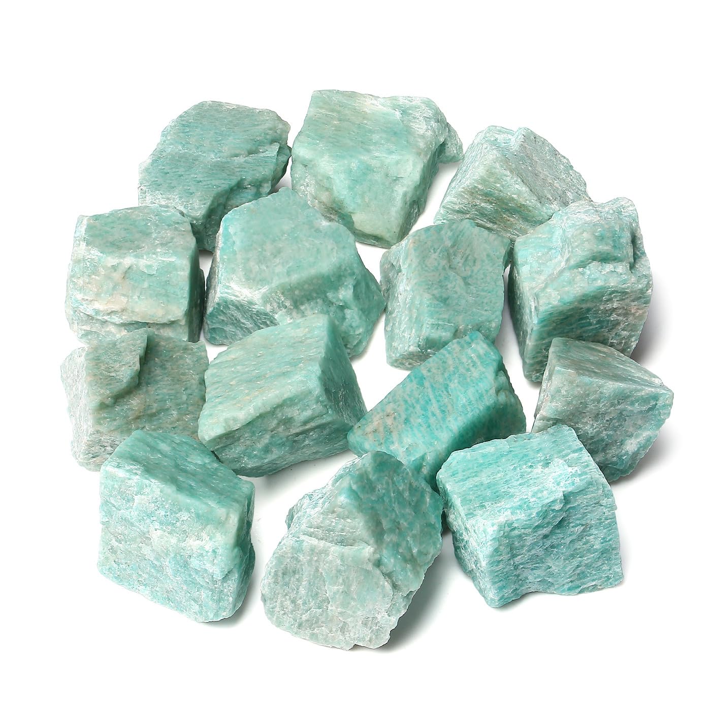 DUQGUHO1 Lbs Amazonite Crystals Bulk Raw Crystals Natural Rough Stones Rocks Raw Gemstone Crystals Wholesale for Witchcraft Lapidary Tumbling Cabbing Fountain Reiki Energy Balancing 1’’