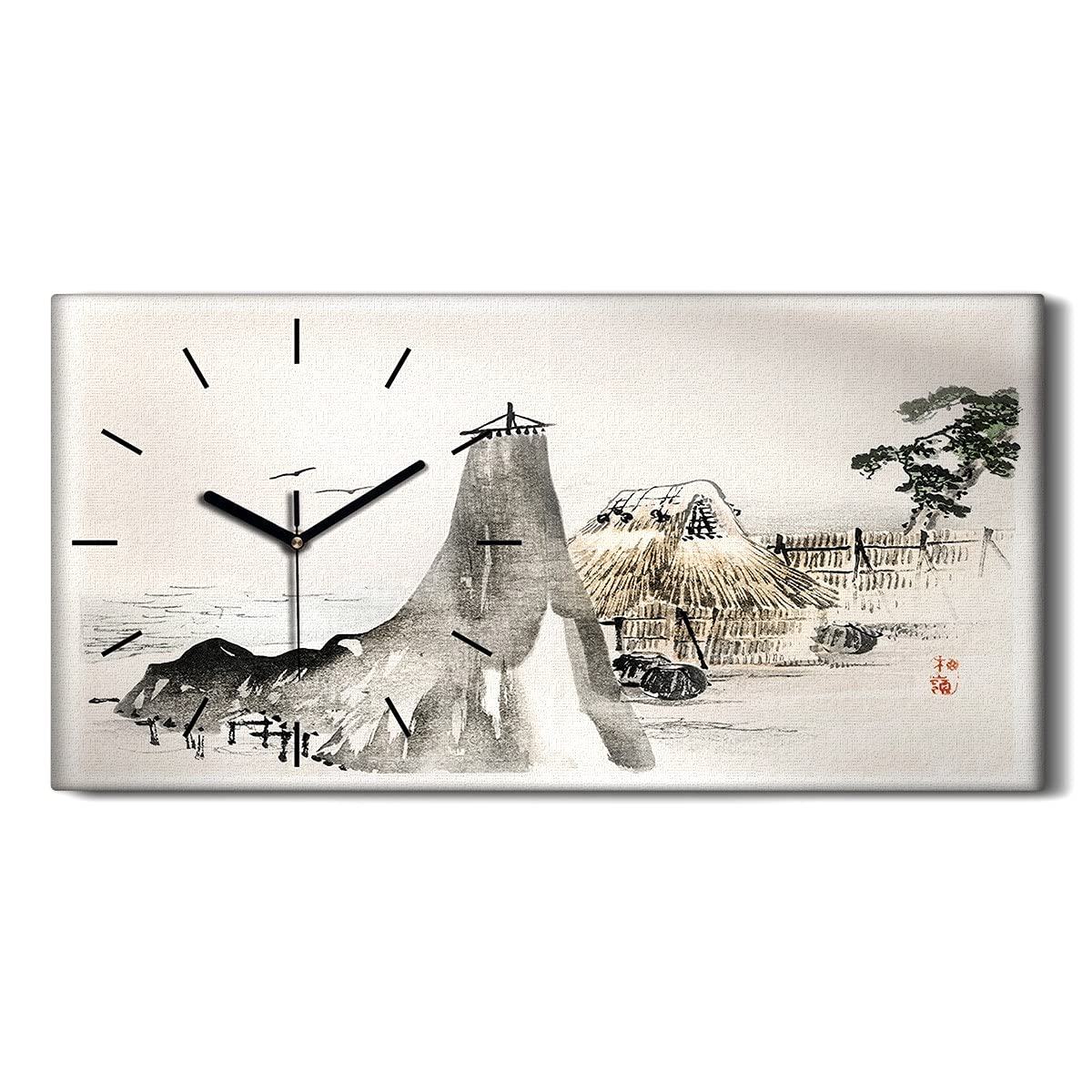 Horloge sur Toile Silencieuse sans Tic-Tac Décoration Chambre 60x30