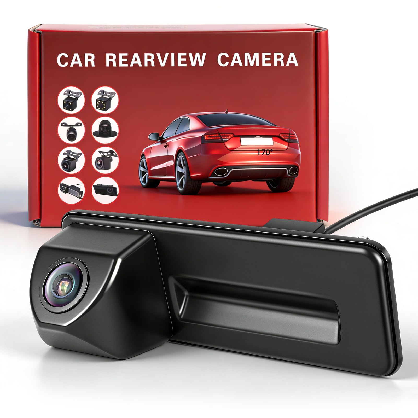 HD 1080P Caméra de Recul de Voiture Remplacement pour Skoda Fabia Audi A1 A3 2012-2015 Yeti Superb Roomster 2010-2016, Grand Angle de 170 Degrés, Vision Nocturne de Voiture