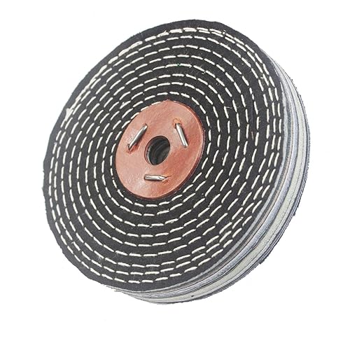 Miniatura 5 de Luo ke Rueda de pulido Dinem de 6 x 1 pulgada, rueda de pulido de mezclilla abrasiva de 12 pulgadas, ruedas de pulido de tela de mezclilla para