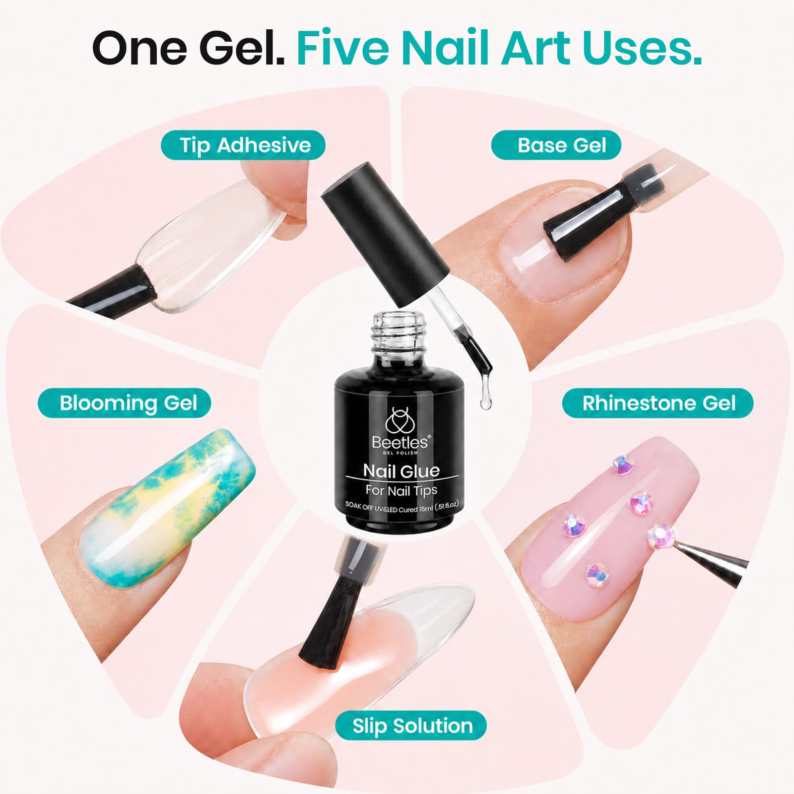 Beetles Gel Nail Glue Kit - Extend & Decorate Nails -6