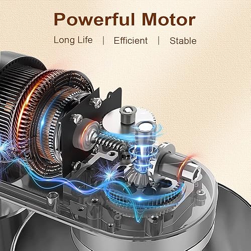 Miniatura 4 de Mini angel - Batidora eléctrica de pie para cocina, 10 velocidades, 5.5 cuartos, con calcomanías de color para bricolaje, batidora de alimentos de