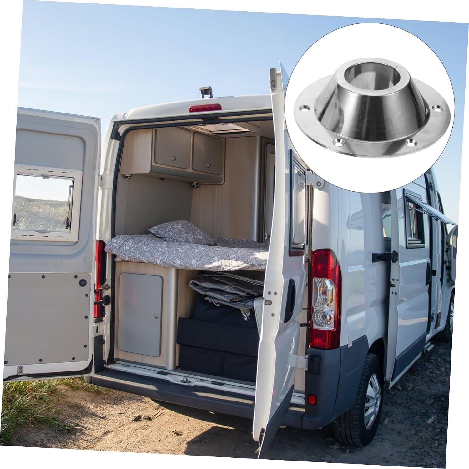 CHILDWEET 2pcs Lightweight Rv Table Base Flush Mount Aluminum Pedestal for Yacht Boat Accessories