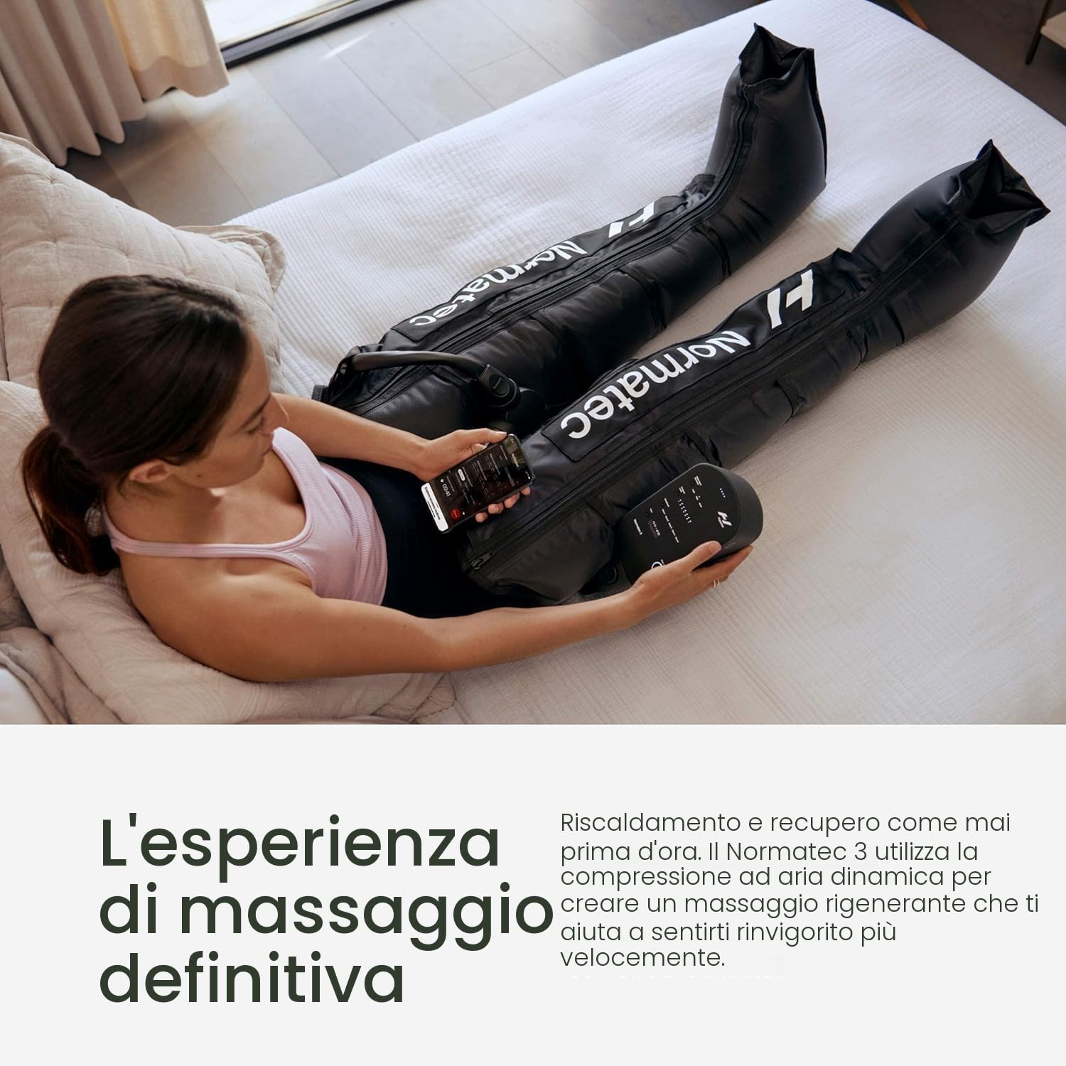 Hyperice Normatec 3 - Sistema di recupero con tecnologia brevettata di massaggio a compressione dinamica (gambe di dimensioni standard Normatec 3)