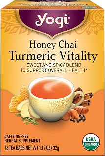 Yogi Tea Honey Chai Turmeric Vitality - Organic Ayurvedic Spice Blend with Turmeric & Honey Flavor, 16 Ct Bags