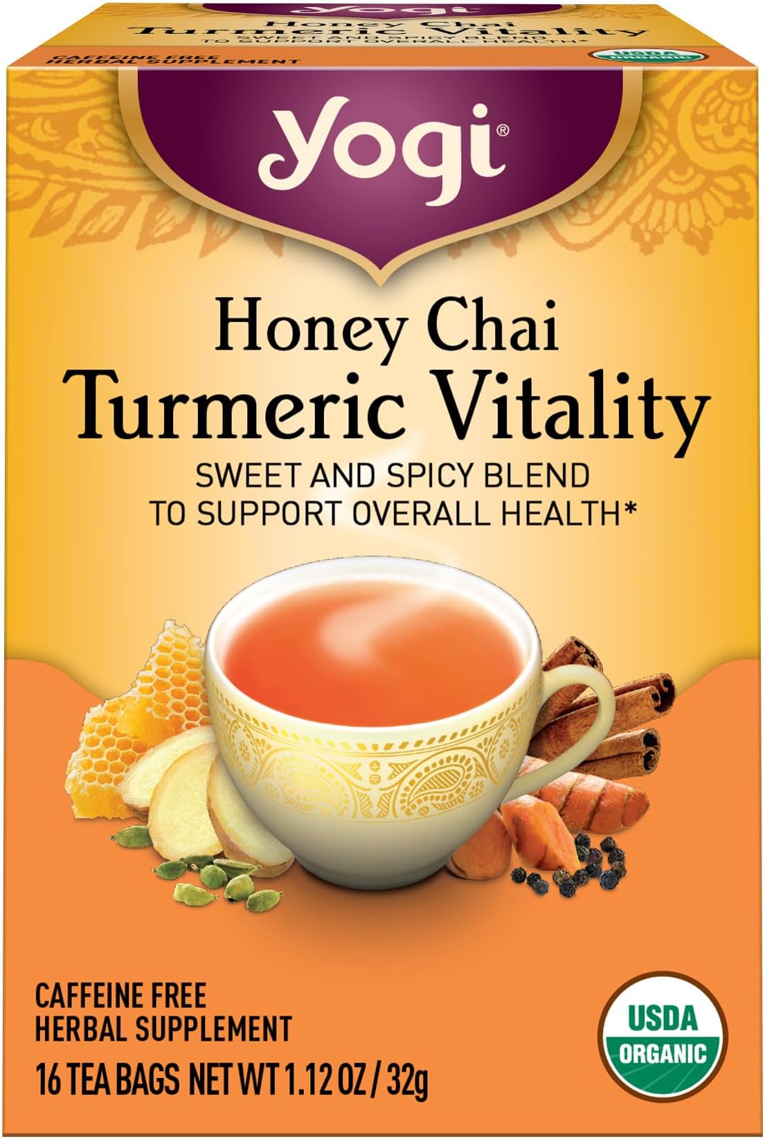 Tea, Honey Chai Turmeric Vitality, 16 ct