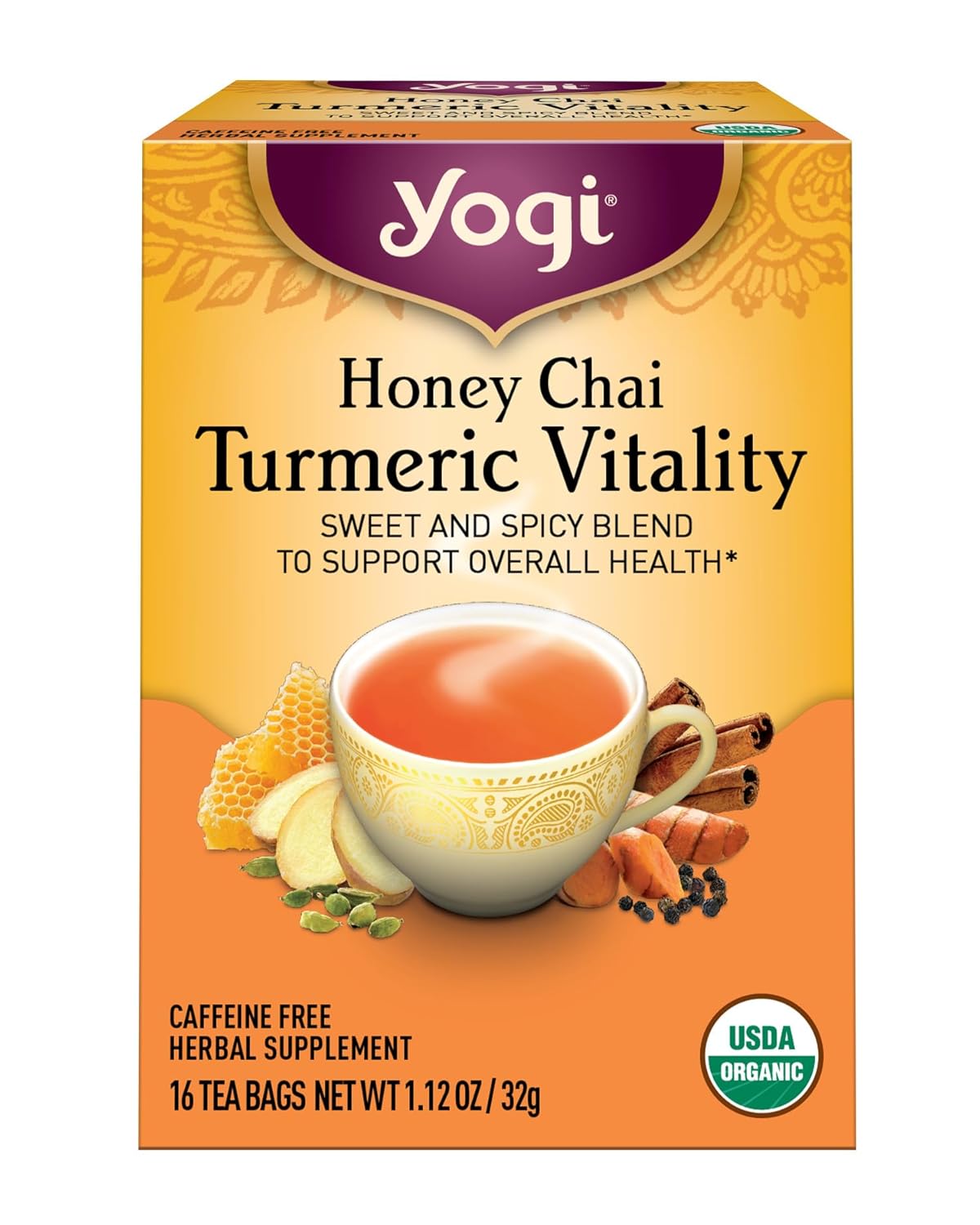 Yogi Tea, Honey Chai Turmeric Vitality, 16...