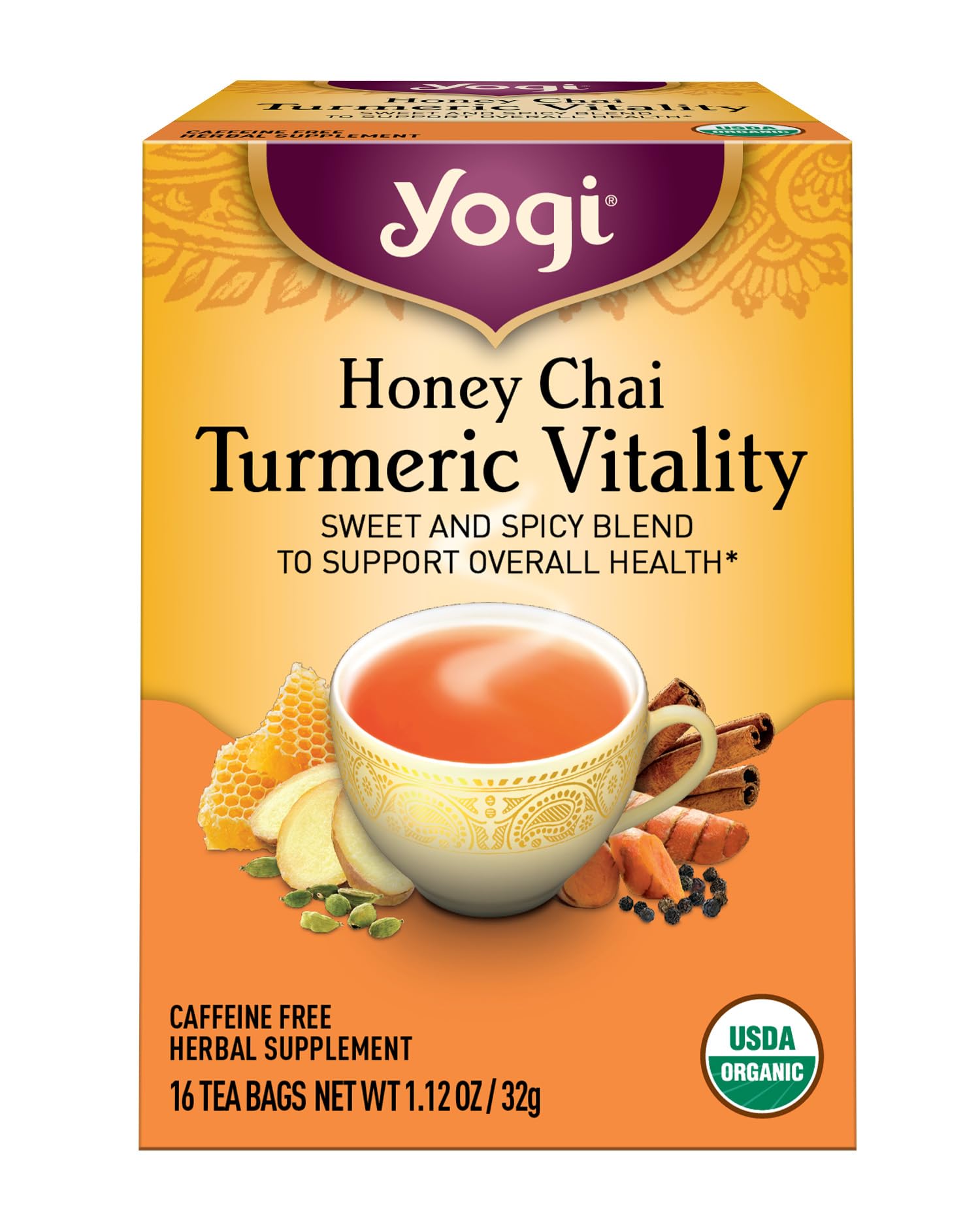 Yogi Tea, Honey Chai Turmeric Vitality, 16 ctUSDA Organic