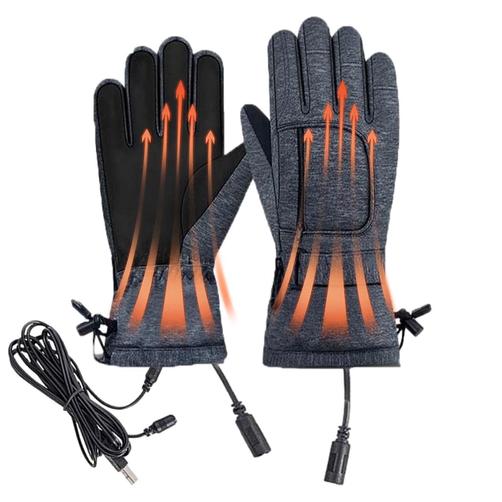 Gants de moto chauffants USB tactiles et coupe-vent pour l'hiver - 8
